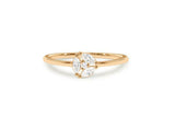 Cluster Minimalist Engagement Ring 0.4ct Marquise Diamond 14k Yellow Gold Finish