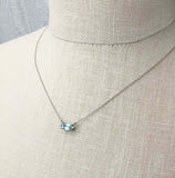 1ct Marquise Cut Blue Aquamarine Pendant with Chain Solitaire 14k WhiteGold Over