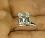 3Ct Emerald Cut Diamond Classic Solitaire Engagement Ring 18K White Gold Finish