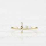 Holy Cross Jesus Women Promise Ring 0.5ct Baguette Diamond 14k Yellow Gold Over