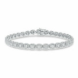 20Ct Round Cut Diamond Gatsby Halo Women Tennis Bracelet 14K White Gold Finish