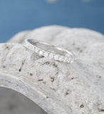 1ct Round Cut Moissanite Full Eternity Women Wedding Band 14K White Gold Plated