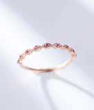 1ct Round Cut Pink Sapphire Wedding Band Vintage Half Eternity 14k RoseGold Over