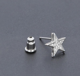 1.5Ct Round Cut VVS1/D Diamond Star Shaped Stud Earrings 14K White Gold Finish