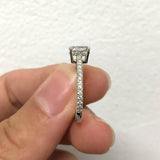 1.5ct Oval Cut Diamond Accent Solitaire Engagement Ring 14k White Gold Finish