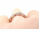 2ct Round Cut Diamond Half Eternity Milgrain Wedding Ring 14k Rose Gold Finish