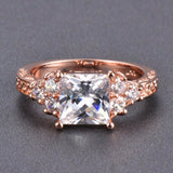 1.8ct Princess Cut Diamond Engagement Ring 14k Rose Gold Finish Antique Vintage