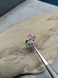 1ct Engagement Ring Oval Cut Pink Ruby Twist Swirl Solitaire 14k White Gold Over