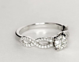 2.5Ct Round Cut Diamond Infinity Design Band Engagement Ring 14K White Gold Over