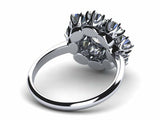 2ct Round Cut VVS1D Diamond Floral Flower Engagement Ring 14k White Gold Finish