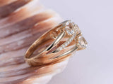 3 Stone Split Shank Engagement Ring 2ct Cushion Cut Diamond 14k Rose Gold Finish