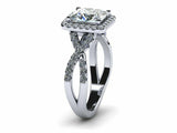 2ct Princess Diamond Infinity Band Solitaire Engagement Ring 14k White Gold Over