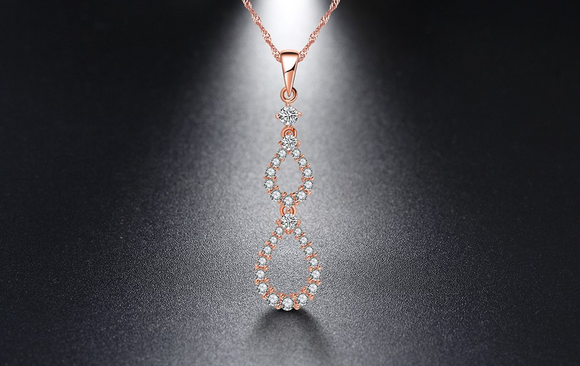 1.3ct Round Cut VVS1D Diamond Pendant Water Drop 14k Rose Gold Finish NO CHAIN