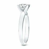 1Ct Princess Cut DVVS1 Diamond Solitaire Engagement Ring 18K White Gold Finish