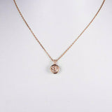 1.2ct Round Cut Diamond Pendant with Chain Bezel Solitaire 14k Rose Gold Finish