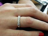 2ct Princess Cut Diamond Wedding Ring Band 14k White Gold Finish Half Eternity