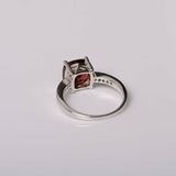 1.2ct Cushion Cut Red Garnet Engagement Ring 14k White Gold Finish Solitaire