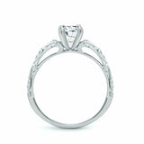 1Ct Round Cut Diamond Vintage Solitaire Engagement Ring 14K White Gold Finish