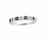 2ct Wedding Band Princess Cut Sapphire Milgrain Stackable 14k White Gold Finish