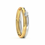 0.3ct Wedding Ring Band Round Cut Diamond Anniversary Design 14k DualGold Finish