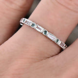 1.2ct Wedding Ring Band Baguette Cut Diamond Full Eternity 14k White Gold Finish