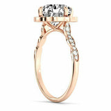 1.5ct Cushion Cut VVS1 Diamond Floral Women Engagement Ring 14k Rose Gold Finish