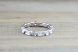 0.5ct Baguette Cut VVS1 Diamond Wedding Band 14k White Gold Finish Full Eternity