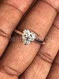 1ct Heart Cut Simulated Diamond Solitaire Engagement Ring 14k White Gold Plated