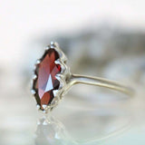 1.7ct Marquise Cut Red Garnet Engagement Ring Solitaire 14k Yellow Gold Finish