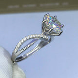 2.5ct Round Cut Diamond Engagement Ring Split Shank Solitaire 14k WhiteGold Over