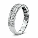 4Ct Baguette Cut Diamond Half Eternity Wedding Ring Band 14K White Gold Finish