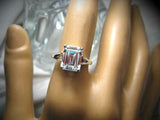 Split Shank Solitaire Engagement Ring 3ct Emerald Cut Diamond 14k WhiteGold Over