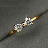 0.5Ct Heart Cut Diamond Bow Tie Design Engagement Ring 14K Yellow Gold Finish