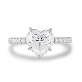 1ct Heart Simulated Diamond Solitaire with Accents Ring 14k White Gold Plated