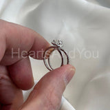 1.6ct Heart Cut Simulated Diamond Wedding Bridal Ring Halo 14k White Gold Plated