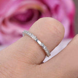 0.5ct Round Cut VVS1D Diamond Wedding Band Ring Stackable 14k White Gold Finish