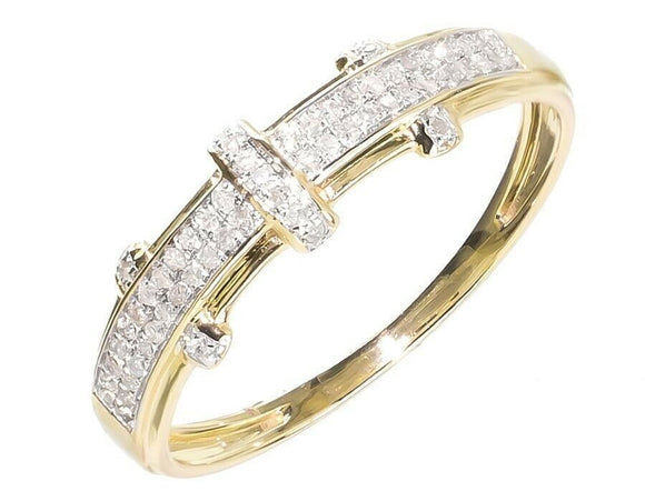 2.5Ct Round Cut Diamond Two Row Stylish Wedding Band 14K Yellow Gold Finish