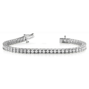 10Ct Round Cut Diamond Rectangular Links Tennis Bracelet 14K White Gold Finish