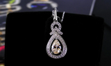 1.2ct Pear Cut Diamond Pendant Halo Pear Shape 14k White Gold Finish NO CHAIN