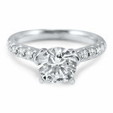 2ct Round Cut Diamond Solitaire Engagement Ring 18k White Gold Over with Accents