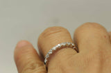 1Ct Round Cut DVVS1 Diamond Dainty Minimalist Wedding Band 14K White Gold Finish