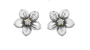 0.7ct Round Cut Moissanite Floral Stud Earrings For Women 14k White Gold Plated