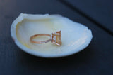 2ct Oval Cut Peach Morganite Diamond Accent Engagement Ring 18k Rose Gold Finish