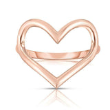 Open Heart Women Engagement Ring 14k Rose Gold Finish