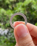 1.5ct Round Cut Moissanite Pave Full Eternity Wedding Band 14k White Gold Plated