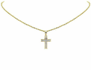 1.4ct Round Cut VVS1D Diamond Cross Voided Pendant 14k Yellow Gold Over NO CHAIN