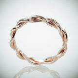 2Ct Round Cut Diamond Twisted Rope Infinity Wedding Band 14k Rose Gold Finish