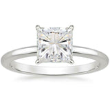 2ct Princess Cut Diamond Engagement Ring 14k White Gold Finish Classic Solitaire