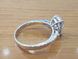 1.9ct Pear Cut VVS1 Diamond Three Stone Engagement Ring 14k White Gold Finish