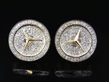 1.5ct Round Cut VVS1 Diamond Car Logo Stud Earrings Women 14k Yellow Gold Finish